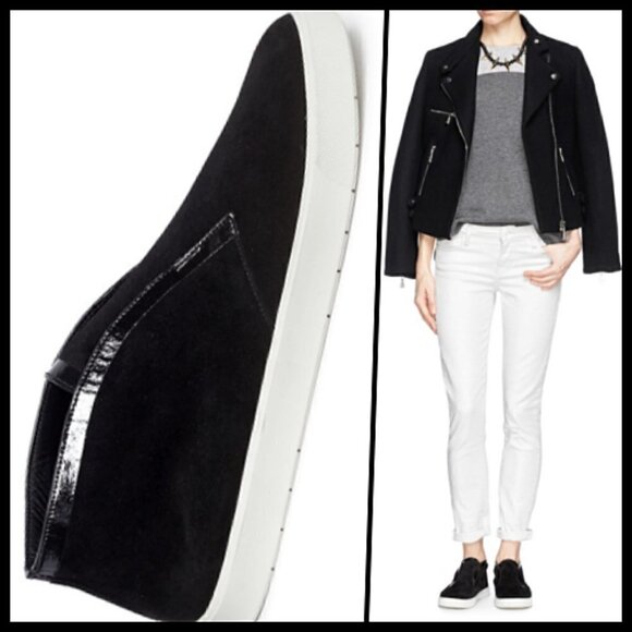 Vince Black Patton Suede High-top Slip-ons 39 9 - Picture 1 of 9